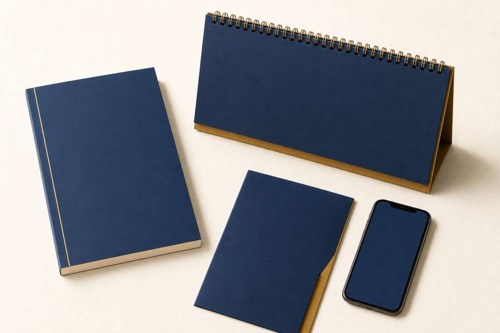 The 7-Minute Edge kit: tabletop guide, book, folder and phone